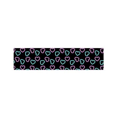 Pink And Blue Lights Heart Pattern Print Bed Runner