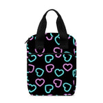 Pink And Blue Lights Heart Pattern Print Bible Tote Bag