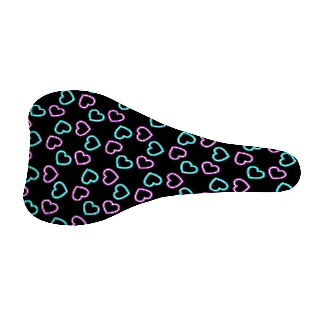 Pink And Blue Lights Heart Pattern Print Bicycle Seat Cover