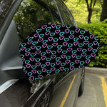 Pink And Blue Lights Heart Pattern Print Car Side Mirror Covers