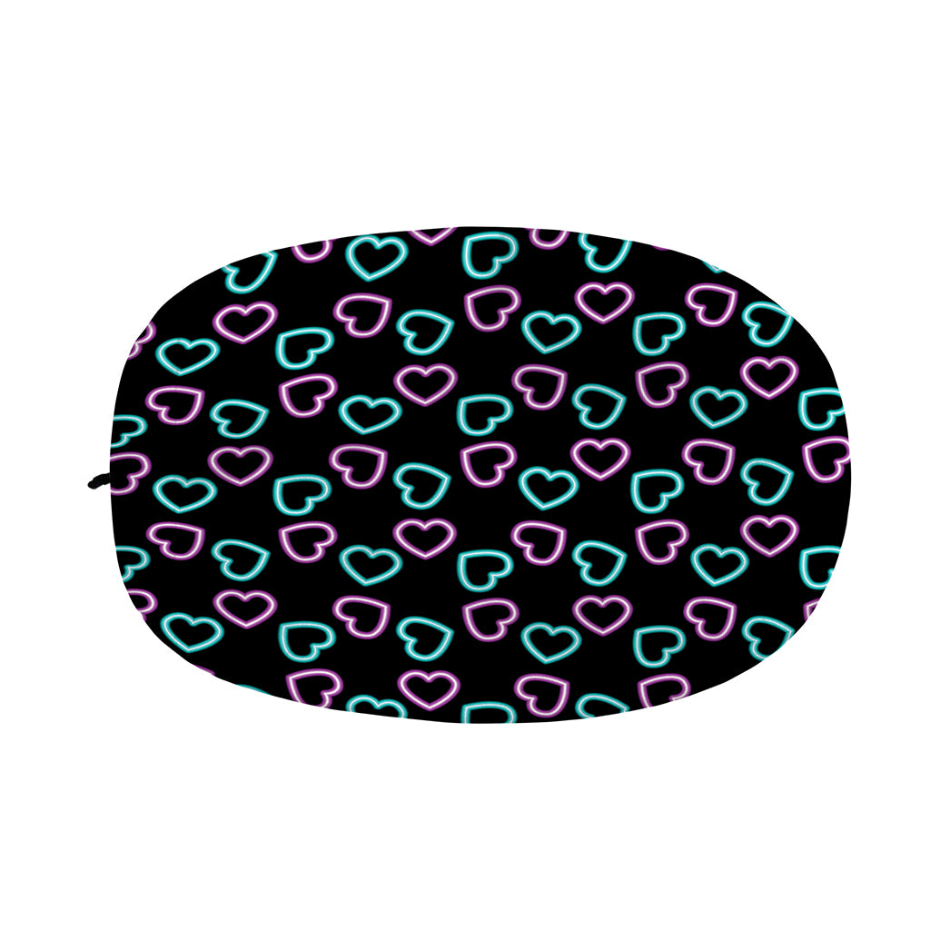 Pink And Blue Lights Heart Pattern Print Car Side Mirror Covers