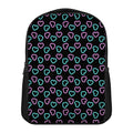 Pink And Blue Lights Heart Pattern Print Casual Backpack