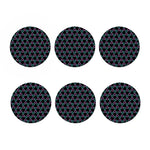 Pink And Blue Lights Heart Pattern Print Coaster Set