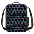 Pink And Blue Lights Heart Pattern Print Crossbody Lunch Bag
