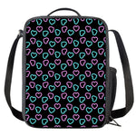 Pink And Blue Lights Heart Pattern Print Crossbody Lunch Bag