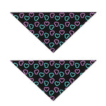 Pink And Blue Lights Heart Pattern Print Dog Bandana