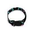 Pink And Blue Lights Heart Pattern Print Dog Collar