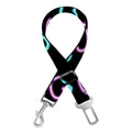 Pink And Blue Lights Heart Pattern Print Dog Seat Belt