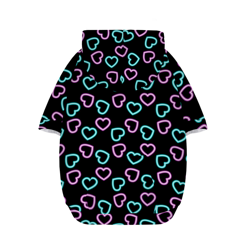 Pink And Blue Lights Heart Pattern Print Dog Zip Up Hoodie
