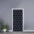 Pink And Blue Lights Heart Pattern Print Door Sticker