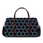 Pink And Blue Lights Heart Pattern Print Duffle Bag