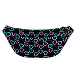 Pink And Blue Lights Heart Pattern Print Fanny Pack