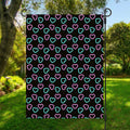 Pink And Blue Lights Heart Pattern Print Garden Flag