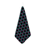 Pink And Blue Lights Heart Pattern Print Hand Towel