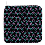 Pink And Blue Lights Heart Pattern Print Hand Towel