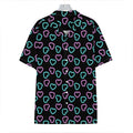 Pink And Blue Lights Heart Pattern Print Hawaiian Shirt