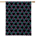 Pink And Blue Lights Heart Pattern Print House Flag