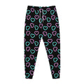 Pink And Blue Lights Heart Pattern Print Jogger Pants