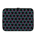 Pink And Blue Lights Heart Pattern Print Laptop Sleeve