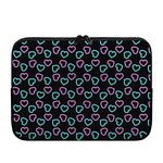Pink And Blue Lights Heart Pattern Print Laptop Sleeve