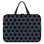 Pink And Blue Lights Heart Pattern Print Laptop Sleeve With Handle