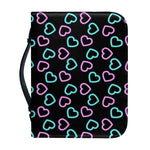 Pink And Blue Lights Heart Pattern Print Leather Bible Cover