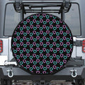 Pink And Blue Lights Heart Pattern Print Leather Spare Tire Cover