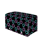 Pink And Blue Lights Heart Pattern Print Leather Tissue Box Cover