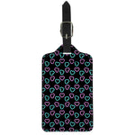 Pink And Blue Lights Heart Pattern Print Luggage Tag