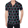 Pink And Blue Lights Heart Pattern Print Men's Shirt