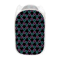Pink And Blue Lights Heart Pattern Print Mesh Laundry Hamper
