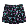 Pink And Blue Lights Heart Pattern Print Mesh Shorts