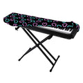 Pink And Blue Lights Heart Pattern Print Piano Keyboard Cover