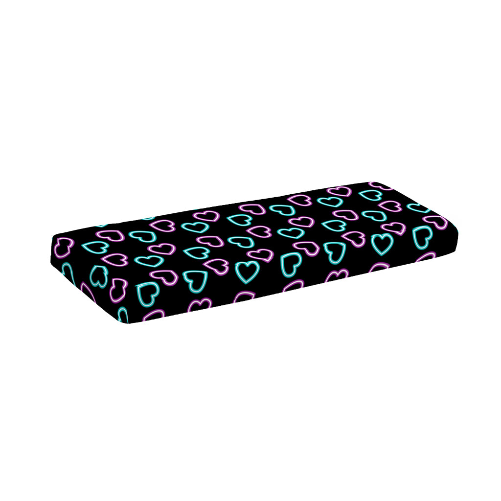 Pink And Blue Lights Heart Pattern Print Piano Keyboard Cover