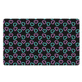 Pink And Blue Lights Heart Pattern Print Polyester Doormat