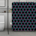 Pink And Blue Lights Heart Pattern Print Polyester Shower Curtain