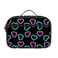 Pink And Blue Lights Heart Pattern Print Portable Lunch Bag