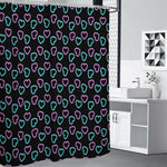 Pink And Blue Lights Heart Pattern Print Premium Shower Curtain
