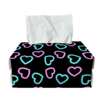 Pink And Blue Lights Heart Pattern Print Rectangle Tissue Box Cover