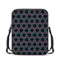 Pink And Blue Lights Heart Pattern Print Rectangular Crossbody Bag