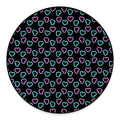 Pink And Blue Lights Heart Pattern Print Round Floor Mat