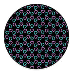 Pink And Blue Lights Heart Pattern Print Round Floor Mat