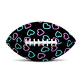 Pink And Blue Lights Heart Pattern Print Rugby Ball