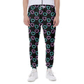Pink And Blue Lights Heart Pattern Print Joggers