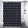 Pink And Blue Lights Heart Pattern Print Shower Curtain