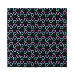 Pink And Blue Lights Heart Pattern Print Silk Bandana
