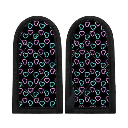 Pink And Blue Lights Heart Pattern Print Skillet Handle Cover