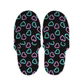 Pink And Blue Lights Heart Pattern Print Slippers