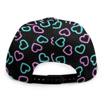 Pink And Blue Lights Heart Pattern Print Snapback Cap