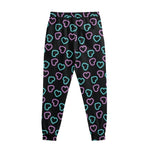 Pink And Blue Lights Heart Pattern Print Sweatpants